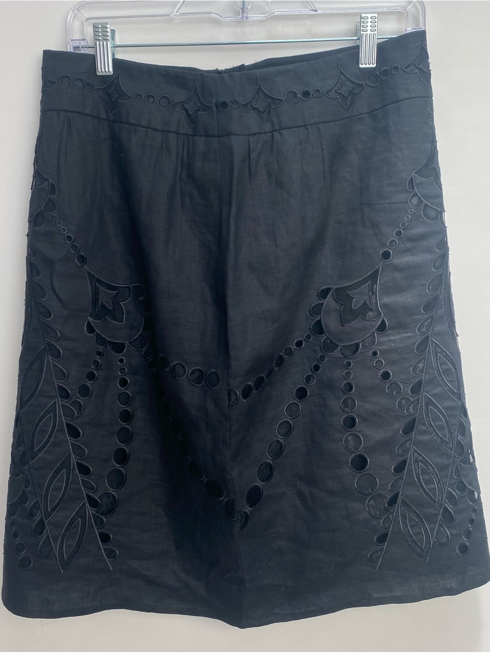 Etcetera Black Embroidered A-Line Skirt